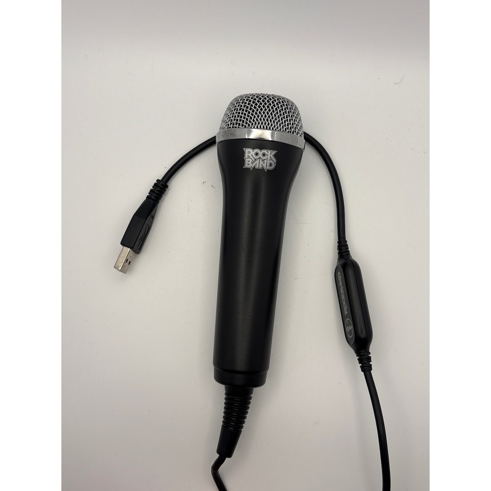 Rock Band USB Wired Microphone Xbox 360 PS3 Wii Logitech Black Silver